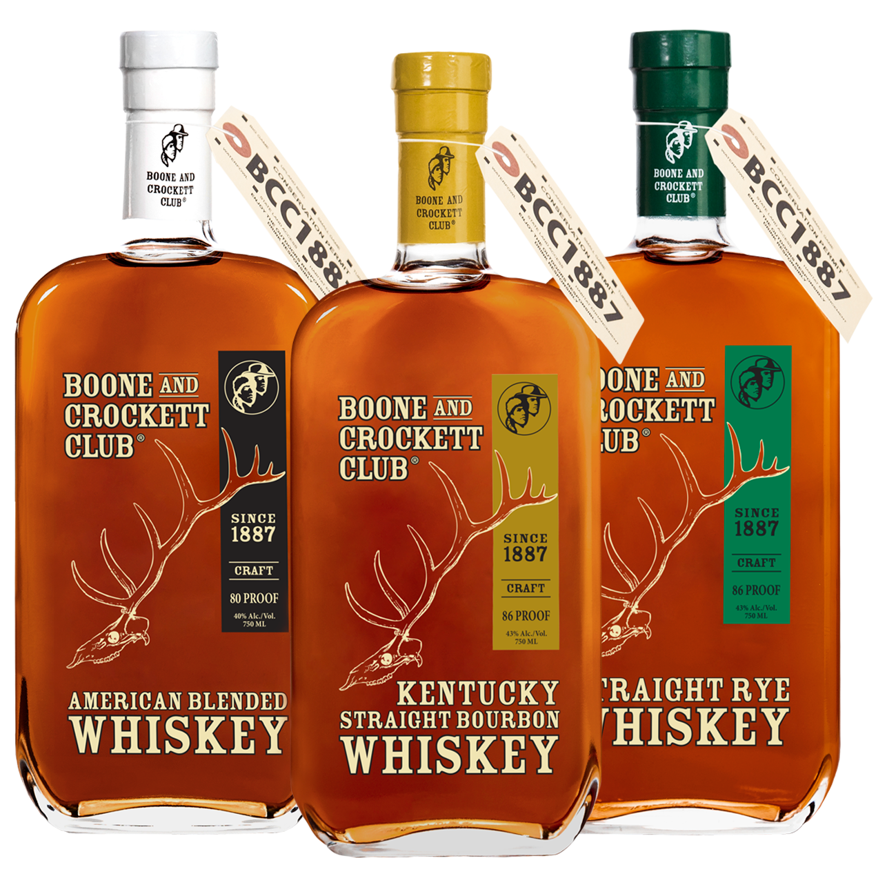 Boone and Crockett Club Whiskey Variety Pack - three bottle lineup